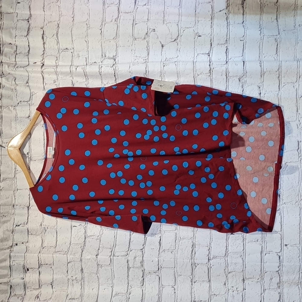 Lularoe Irmat polka dot top
